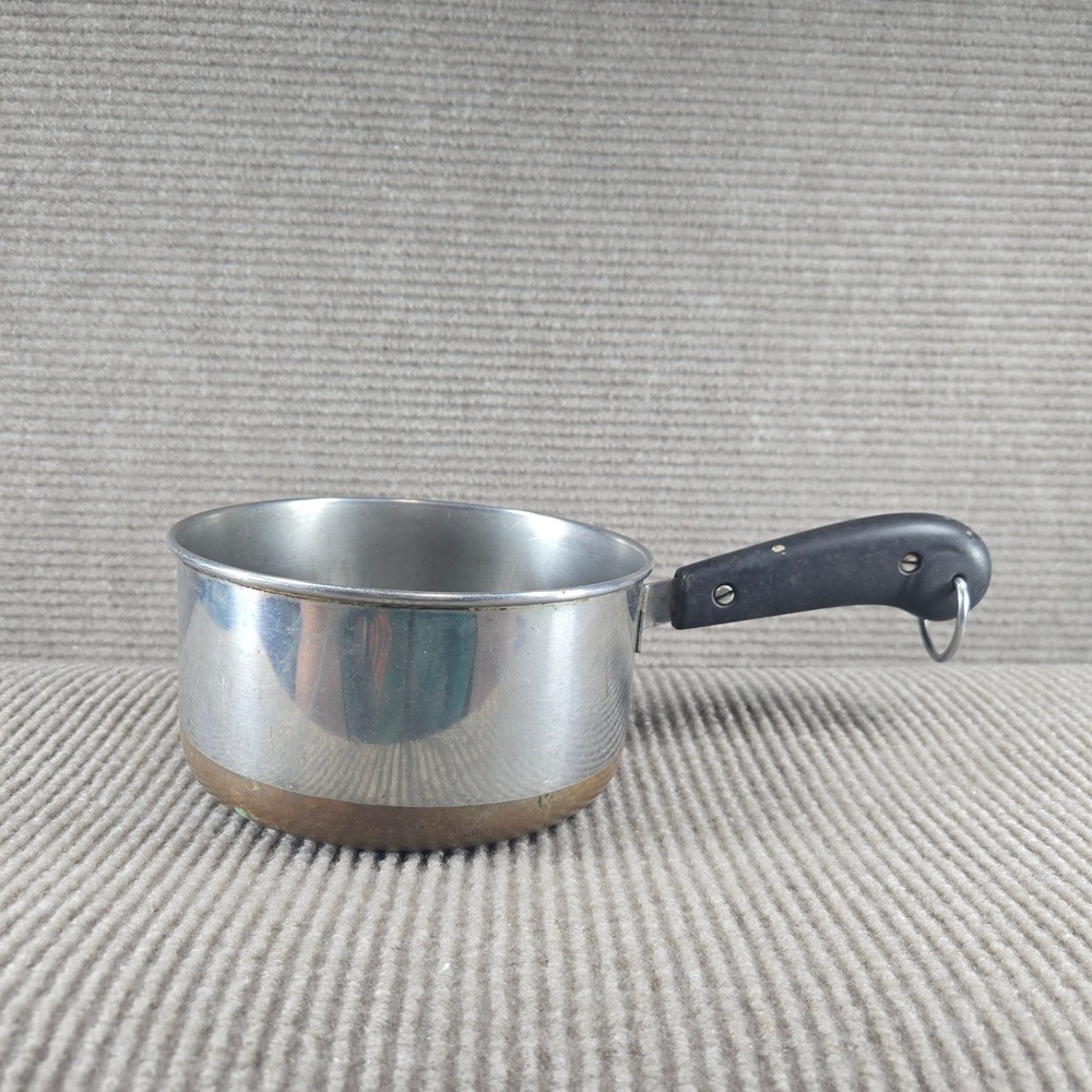 Revere Ware 1.5 Qt Silver Copper Clad Stainless Steel Saucepan